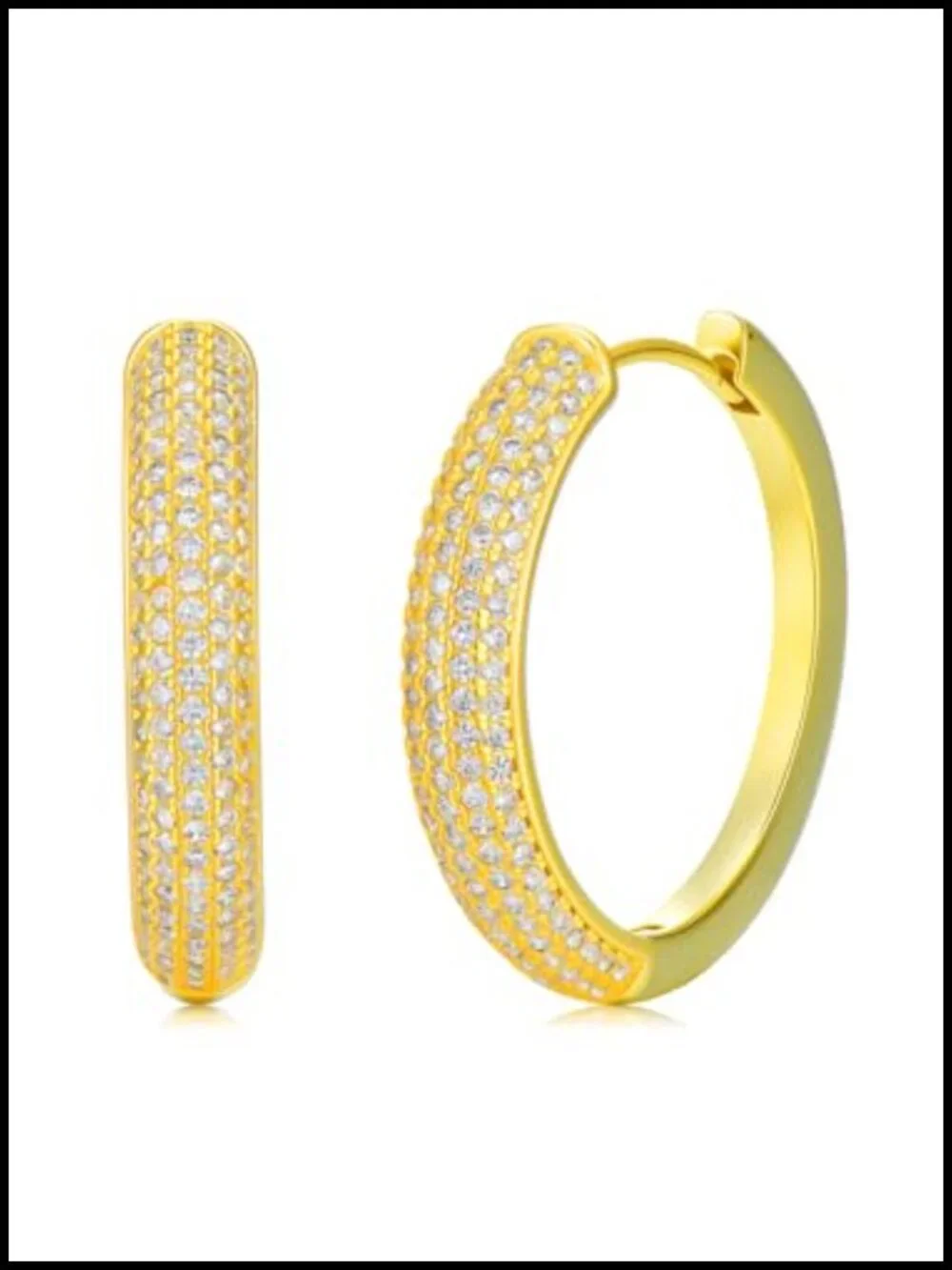 14k Gold Plated Huggie Hoop Earrings CZ Hypoallergenic Gift for Women
